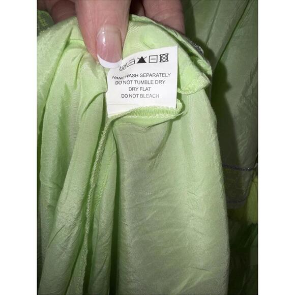 Pranella Embroidered Tiered Flutter Sleeve Floral Boho Beach Designer Dress S/M - Picture 12 of 15